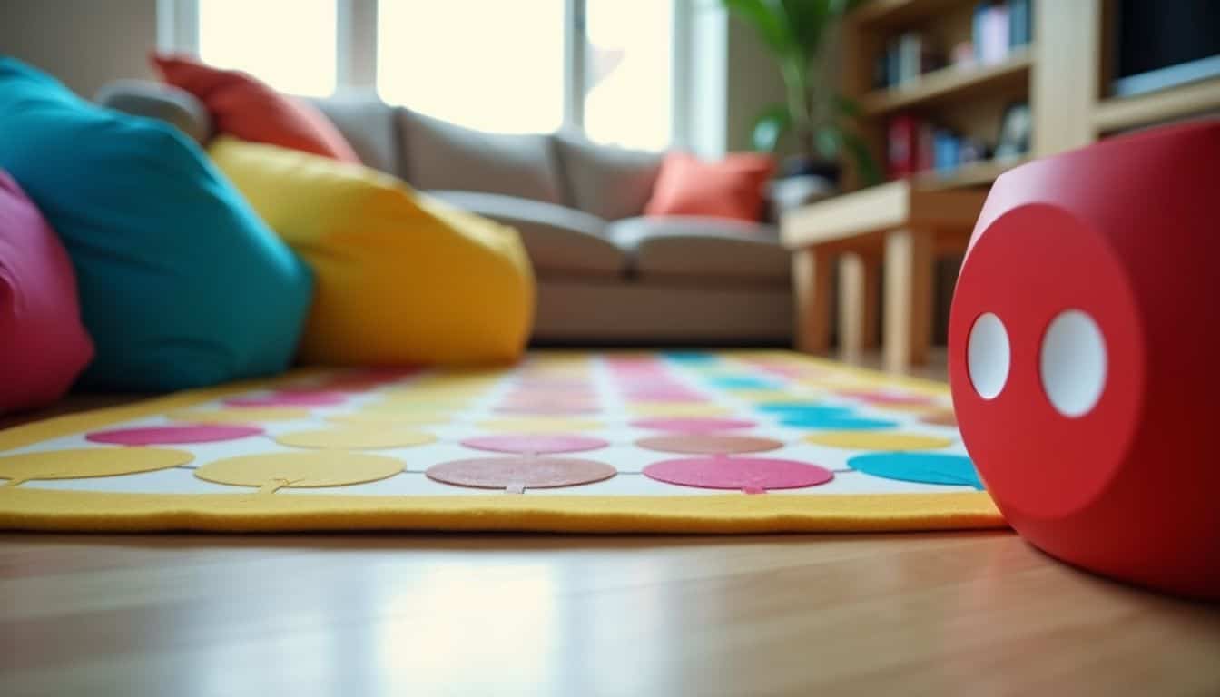 A cozy living room set up for a fun family game night.