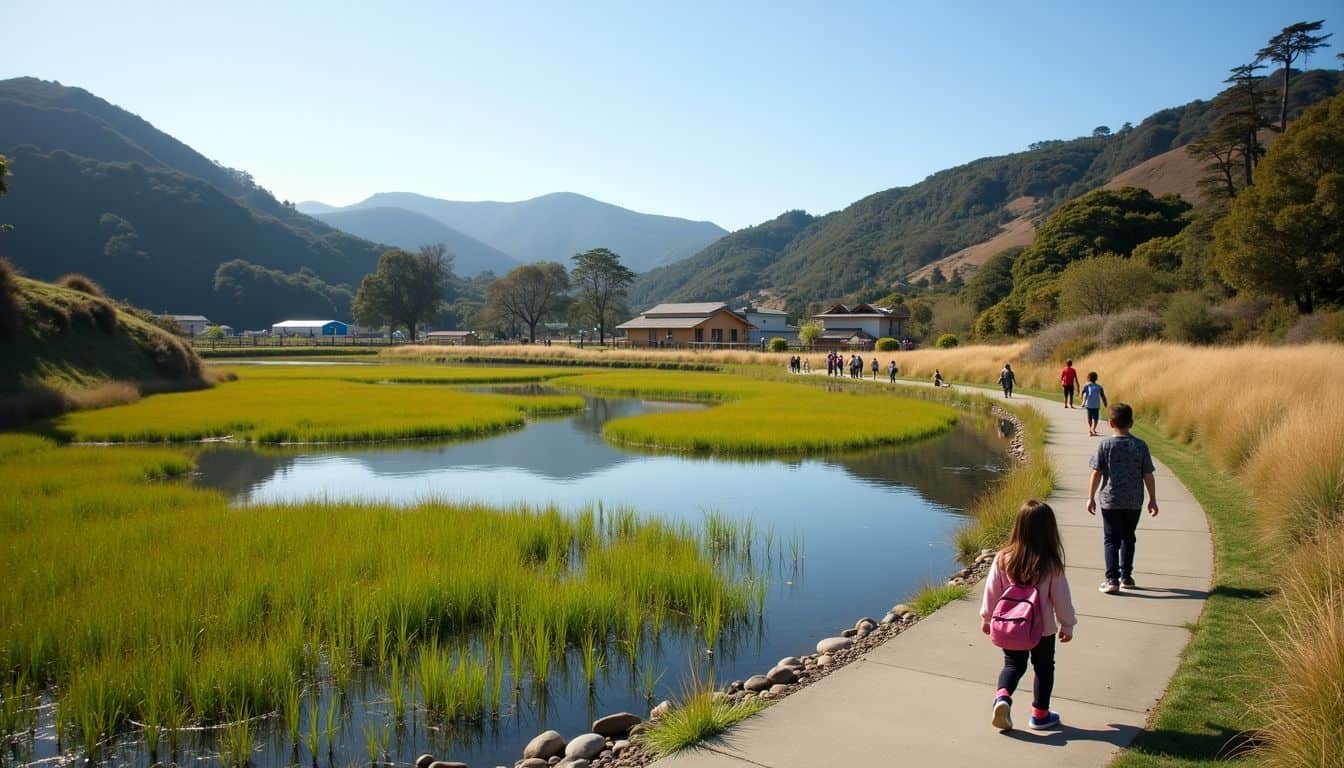 A peaceful nature playground at Crissy Field with outdoor learning spaces.