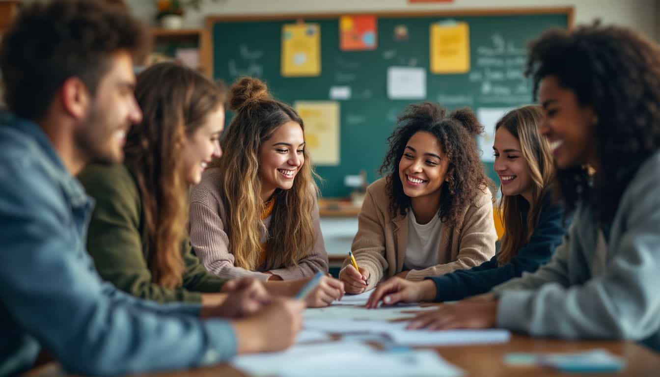 High school students participating in a mental health education workshop.