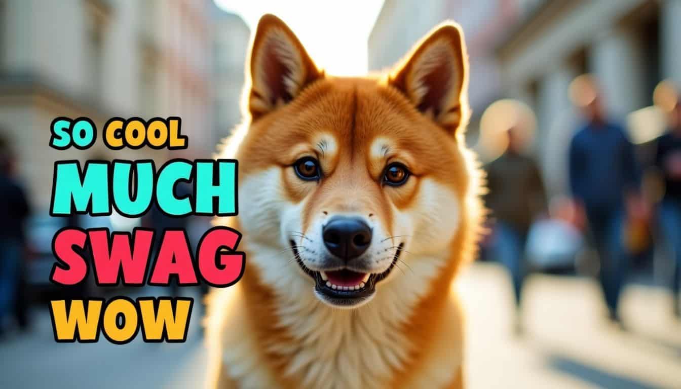 A playful photo of a Shiba Inu with a Doge meme caption.