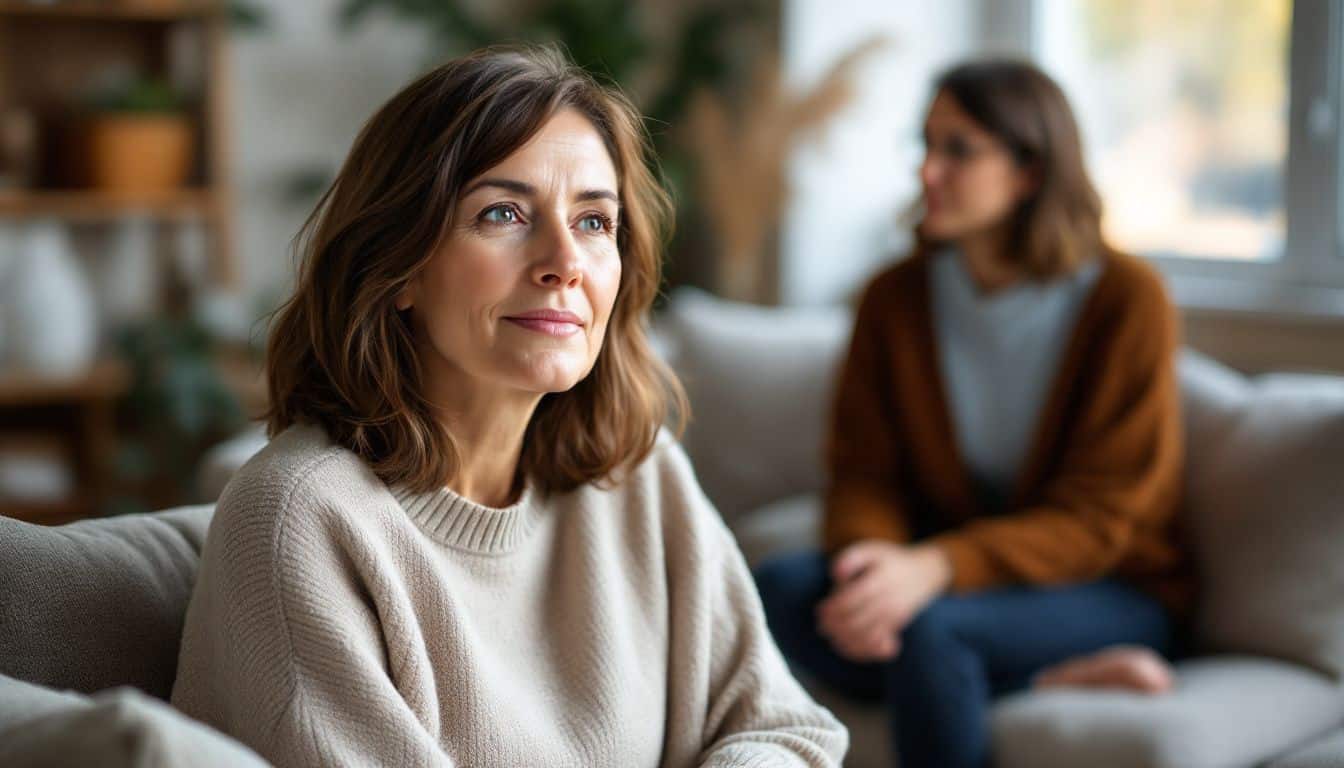 A woman seeks support in therapy after betrayal from her spouse.