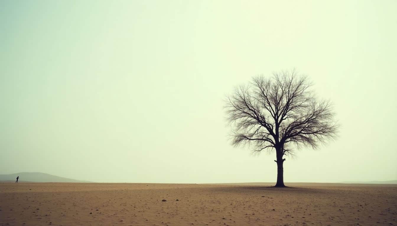 A lone tree symbolizes the difficult journey to overcoming infidelity.